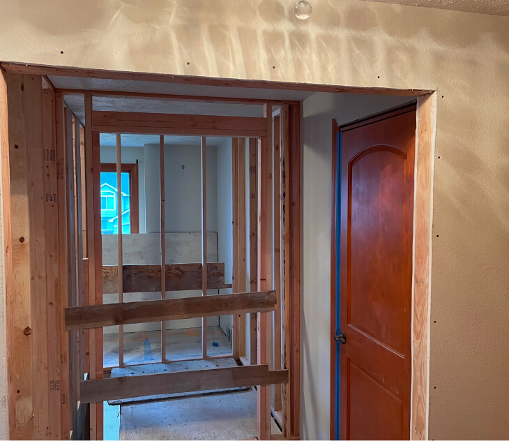 Veteran home modification - elevator hoistway preparation by Camco Construction Spokane WA