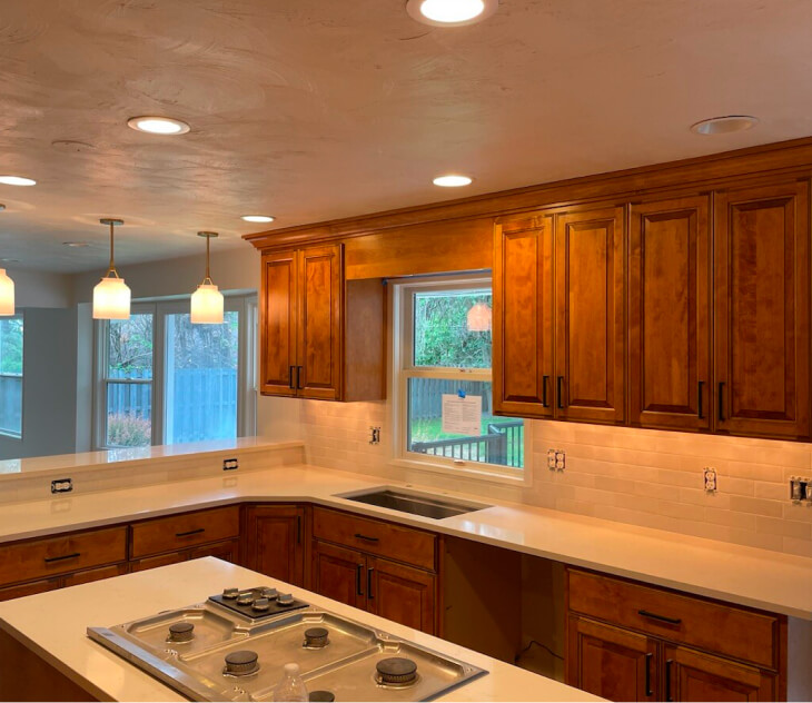 Bathroom remodel with LVP flooring by Camco Construction - Spokane WA