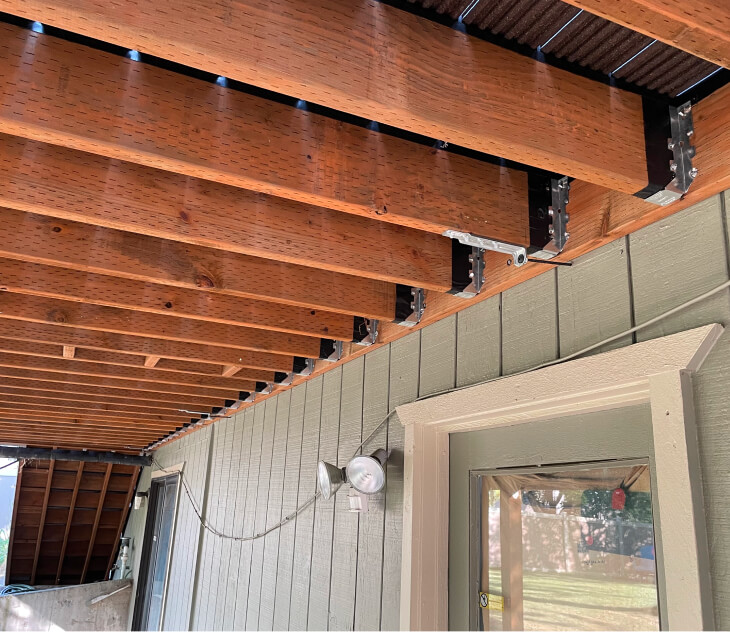 Deck construction detail - Camco Construction Spokane WA E Sumac project